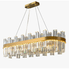 Pendul LED 80x30cm 105W Cristal cu Telecomanda Spiral 3 Tipuri de Lumini Auriu
