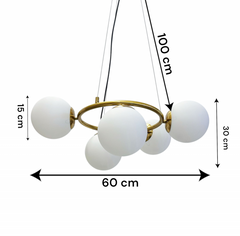 Pendul Jolie Reglabil 5xG9 Diametru 60cm Auriu