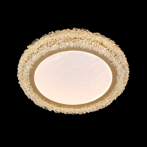 Lustra LED Crystal 45cm cu Telecomanda 3 Tipuri de Lumini 70W Auriu