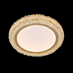 Lustra LED Crystal 45cm cu Telecomanda 3 Tipuri de Lumini 70W Auriu