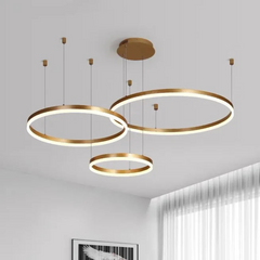 Pendul LED Diametru 60 + 40 + 30cm 160W cu Telecomanda Raven 3 Tipuri de Lumini Auriu