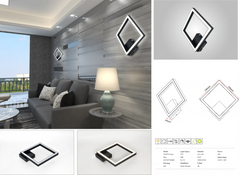 Lustra LED 20W Taiga cu Telecomanda 3 Tipuri de Lumini Negru