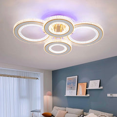 Lustra LED 186W Imperial RGB cu Telecomanda 3 Tipuri de Lumini Auriu + Alb