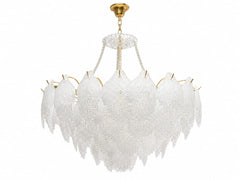 Candelabru Auriu cu Petale Albe Diametru 80cm