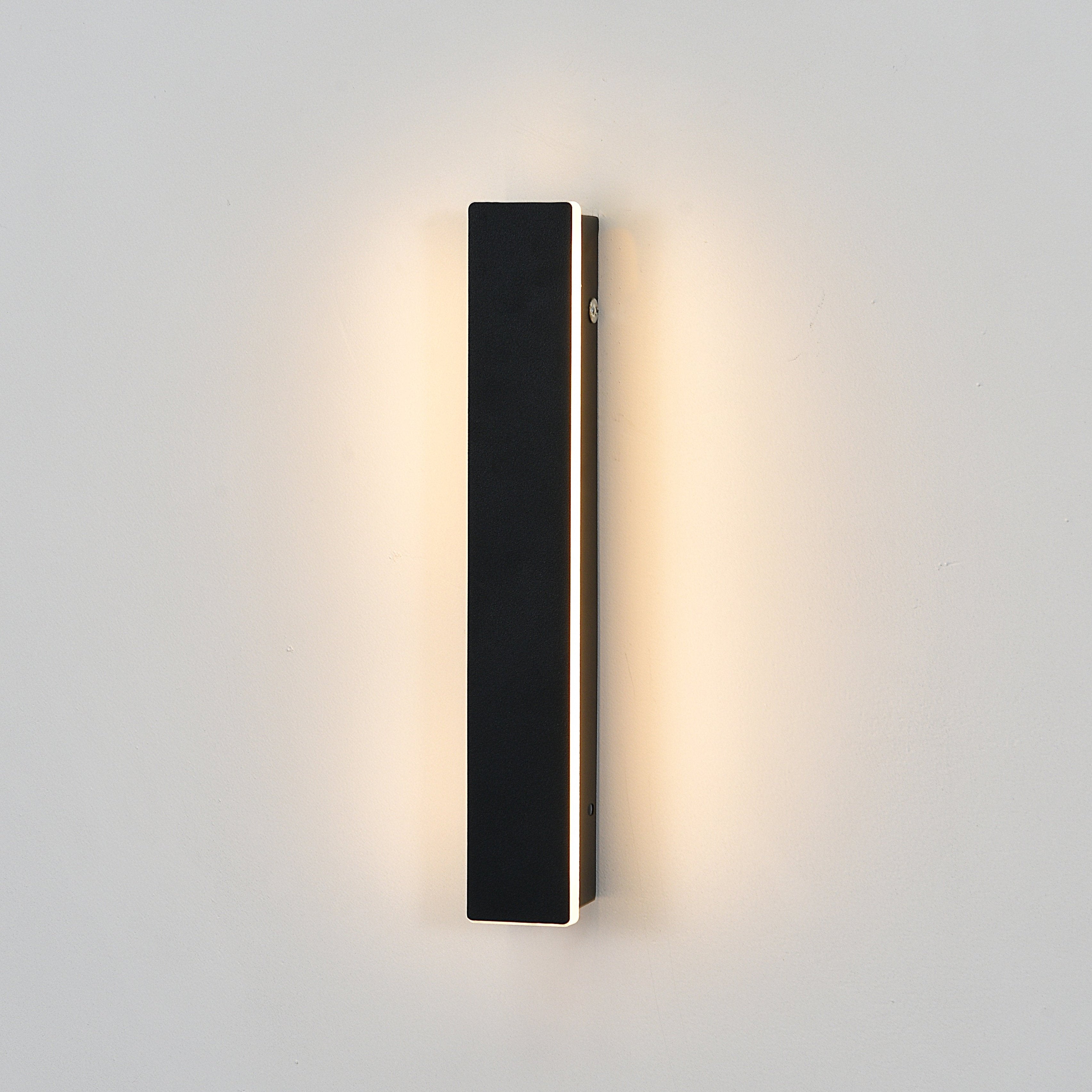 Aplica LED Exterior Cube Slim Lumina Calda 3000K 30cm 8W Negru