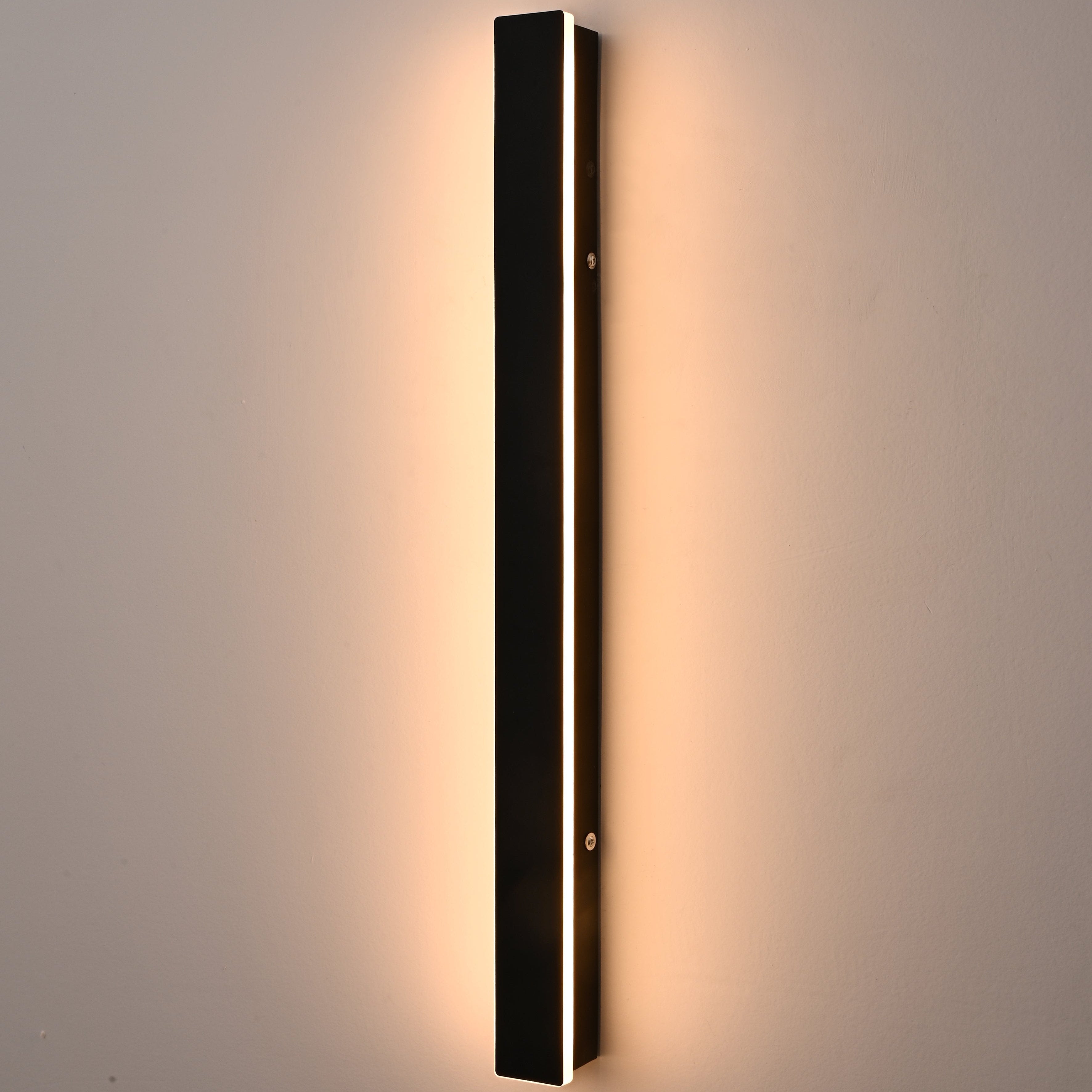 Aplica LED Exterior Slim 60cm Lumina Calda 16W Negru