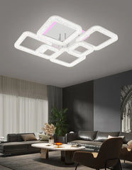 Lustra LED cu Telecomanda Safir 3 Tipuri de Lumini RGB 110W Alb