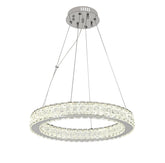 Pendul LED Diametru 50cm 100W cu Telecomanda Crystal 3 Tipuri de Lumini Crom