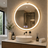Oglinda LED Rotunda 70cm Touch, Dezaburire, 3 Culori Luminoase, Iluminare Fata-Spate