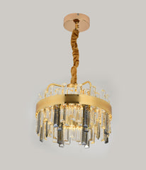 Pendul LED Diametru 40cm 92W Cristal cu Telecomanda Crystal 3 Tipuri de Lumini Auriu