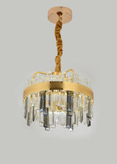 Pendul LED Diametru 40cm 92W Cristal cu Telecomanda Crystal 3 Tipuri de Lumini Auriu