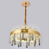 Pendul LED Diametru 50cm 112W Cristal cu Telecomanda Crystal 3 Tipuri de Lumini Auriu