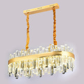 Pendul LED Cristal 80x30cm 140W cu Telecomanda 3 Tipuri de Lumini Auriu
