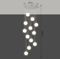 Candelabru Moon 12xE27 Diametru 40cm Argintiu