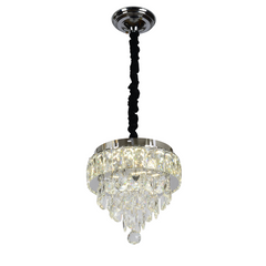 Lustra LED 30cm 52W cu Telecomanda Crystal 3 Tipuri de Lumini Crom