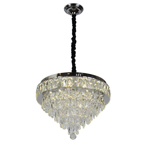 Lustra LED 50cm 112W cu Telecomanda Crystal 3 Tipuri de Lumini Crom
