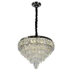 Lustra LED 50cm 112W cu Telecomanda Crystal 3 Tipuri de Lumini Crom