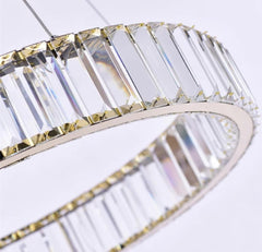 Pendul LED Diametru 40cm 64W Cristal cu Telecomanda Crystal 3 Tipuri de Lumini Auriu