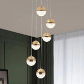 Pendul LED Diametru 30cm 120W cu Telecomanda Crystal 3 Tipuri de Lumini Auriu