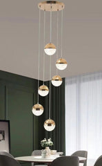 Pendul LED Diametru 30cm 120W cu Telecomanda Crystal 3 Tipuri de Lumini Auriu