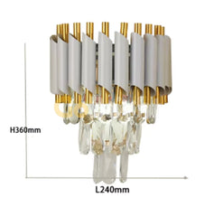 Aplica Cristal Kimberly 2xE14 Auriu + Alb