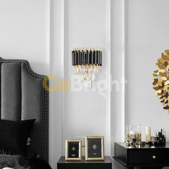 Aplica Cristal Kimberly 2xE27 Negru + Auriu