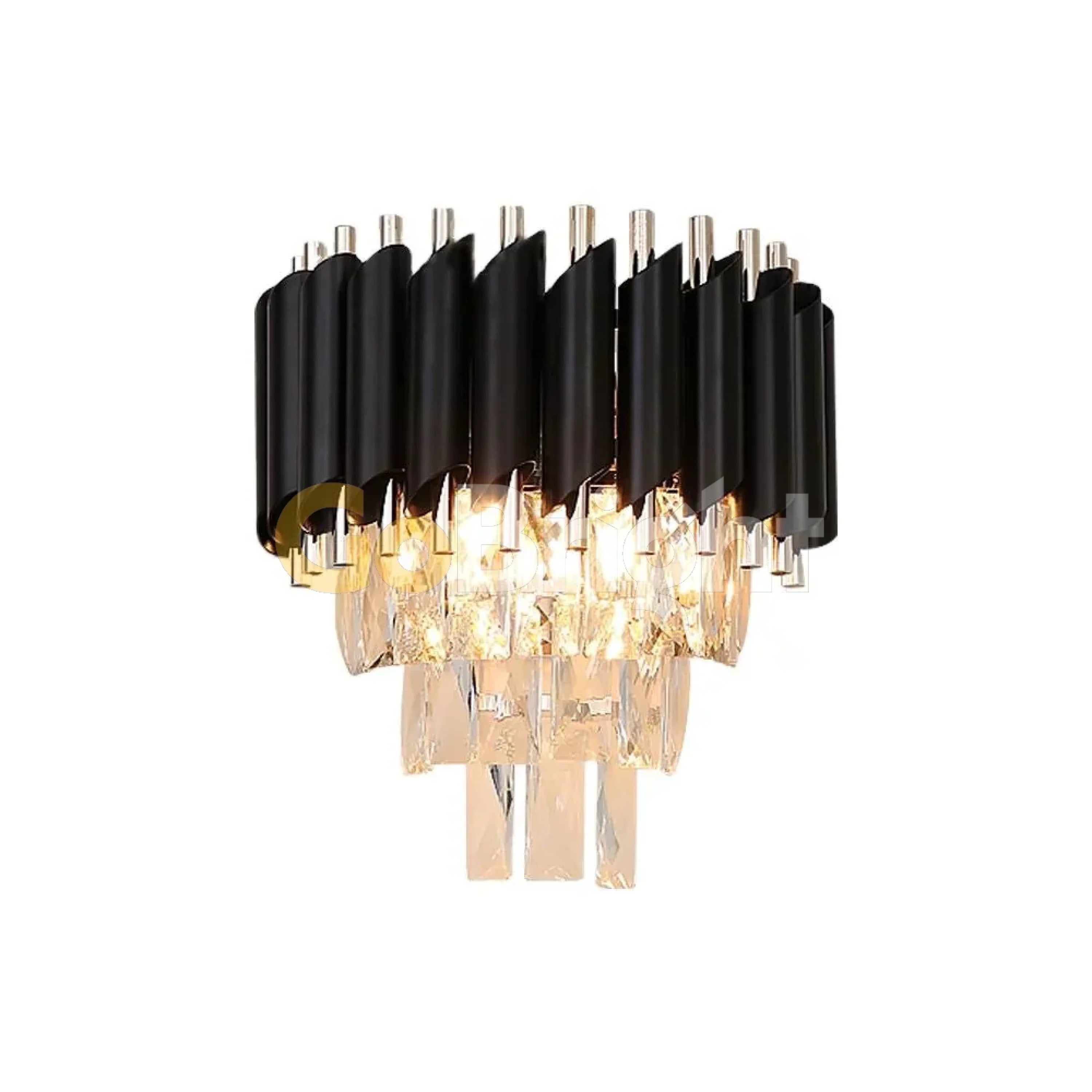 Aplica Cristal Kimberly 2xE27 Negru + Auriu