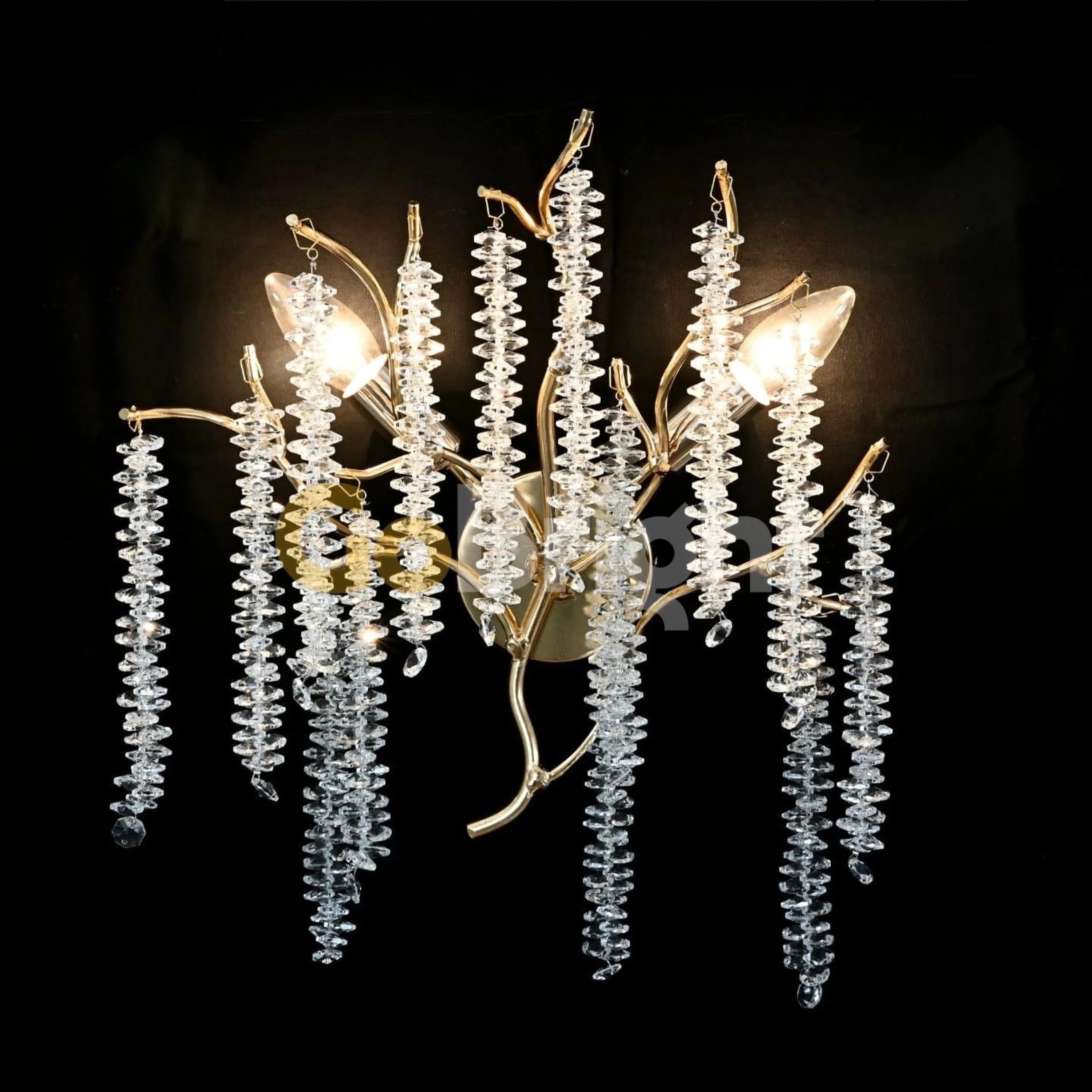 Aplica Cristal Tigres 2xE14 30cm Auriu