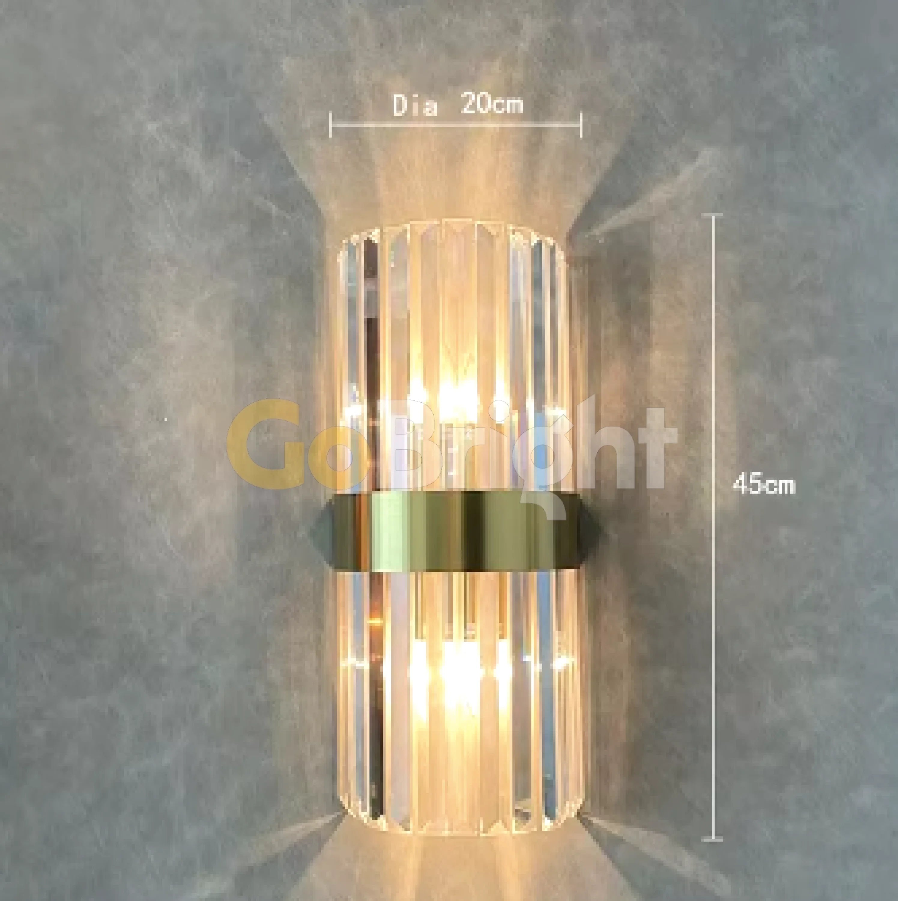 Aplica Crystal 2xE14 40cm Auriu