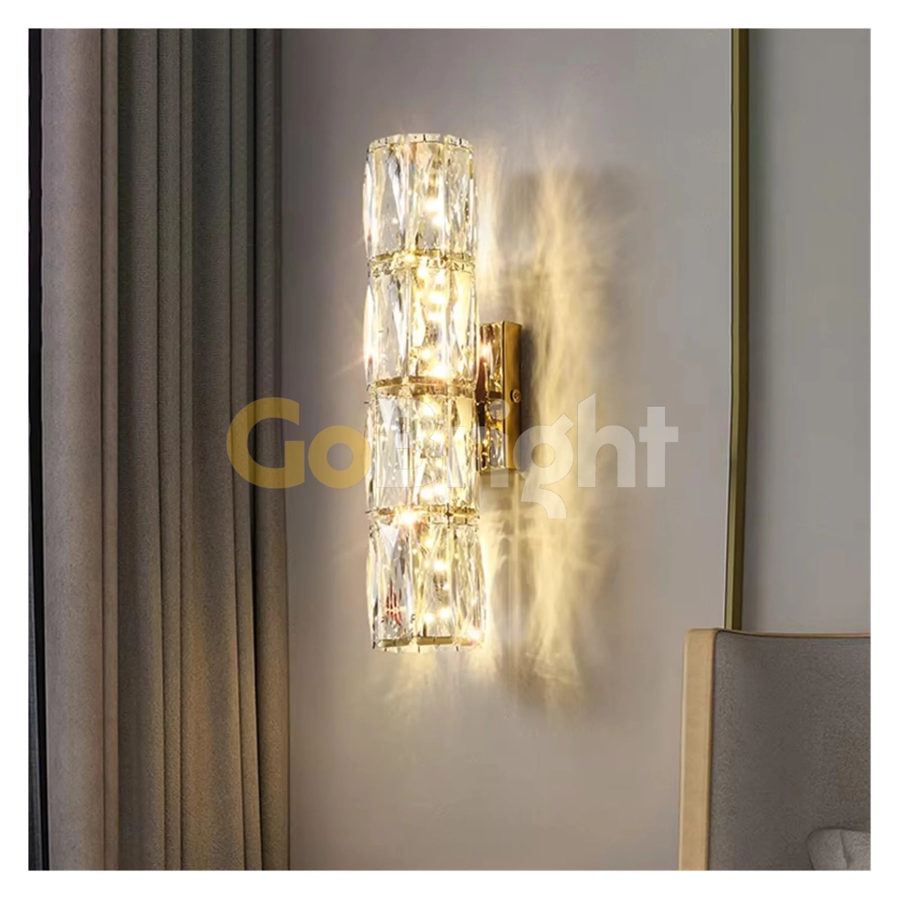Aplica Crystal LED 40cm 3 Tipuri de Lumini 40W Auriu
