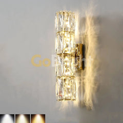 Aplica Crystal LED 40cm 3 Tipuri de Lumini 40W Auriu