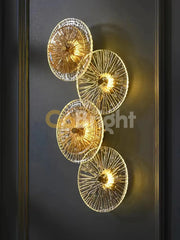 Aplica Crystal LED 62cm Lumina Calda 15W Auriu