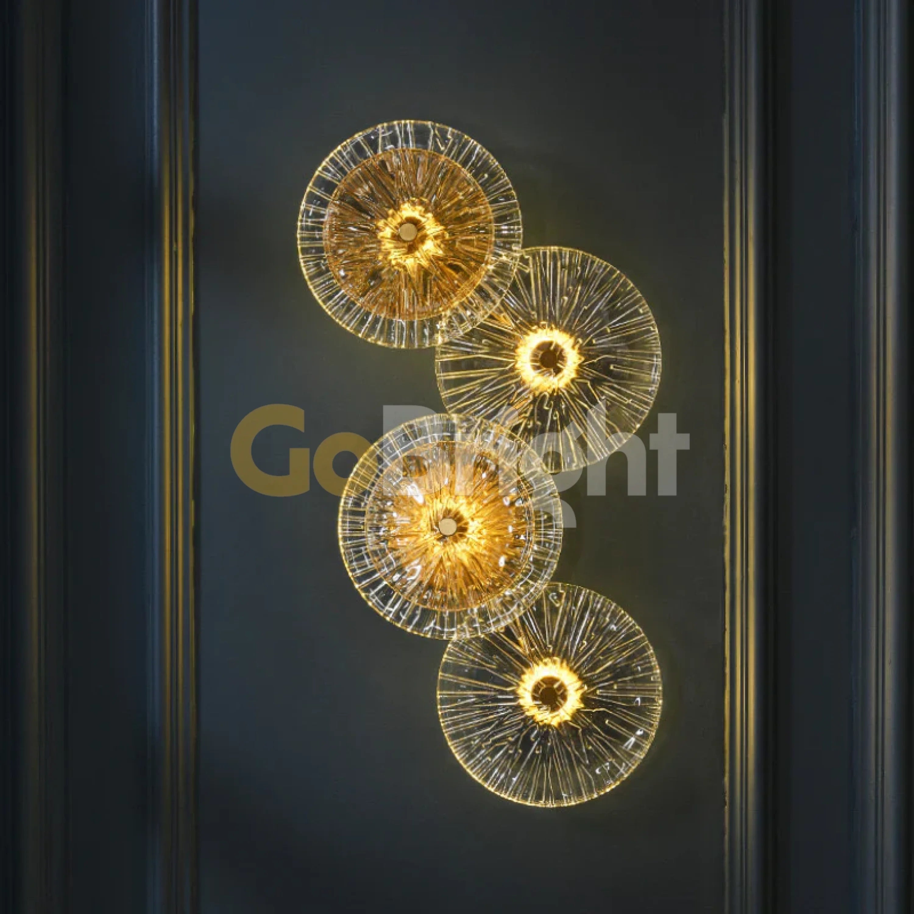 Aplica Crystal LED 62cm Lumina Calda 15W Auriu