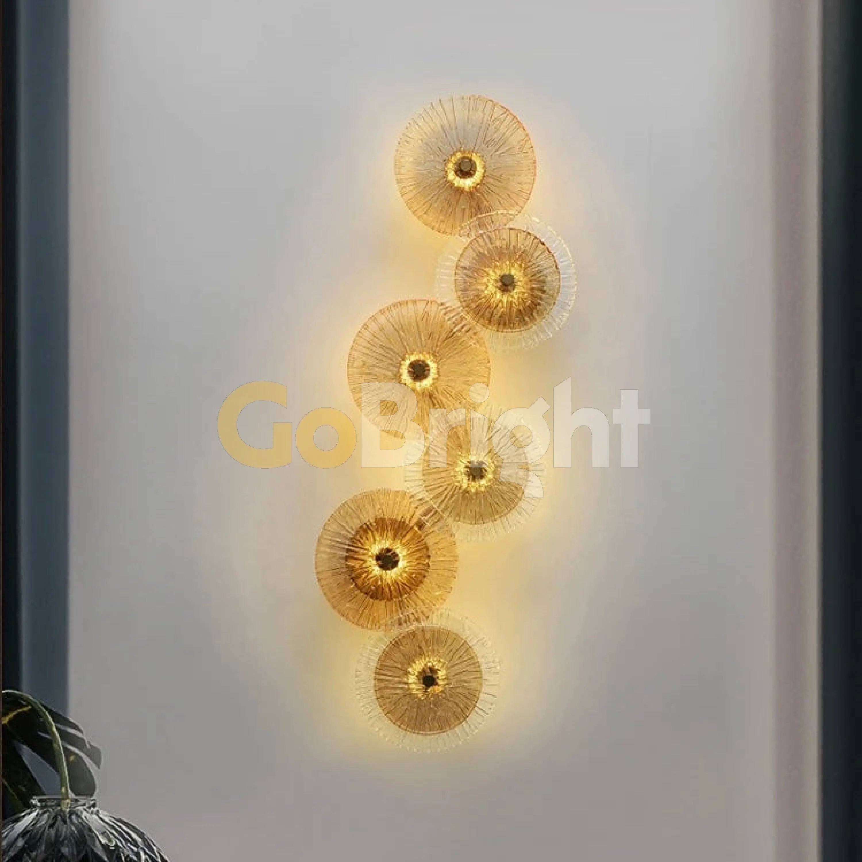 Aplica Crystal LED 92cm Lumina Calda 24W Auriu