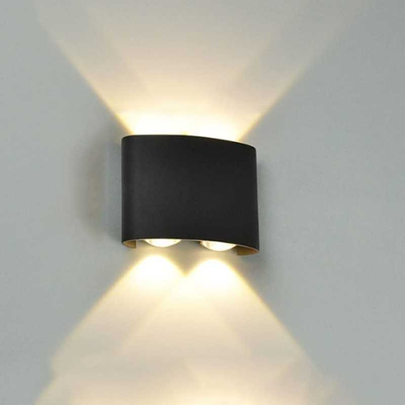 Aplica LED Exterior Cube Lumina Calda 3000K 4x1W Negru
