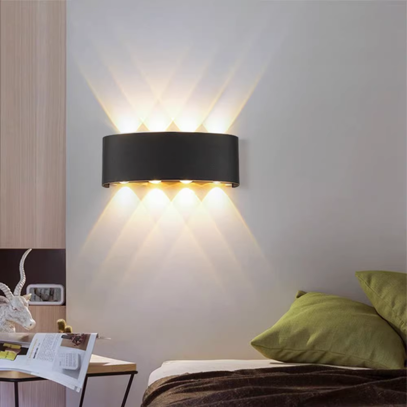 Aplica LED Exterior Cube Lumina Calda 3000K 8x1W Negru