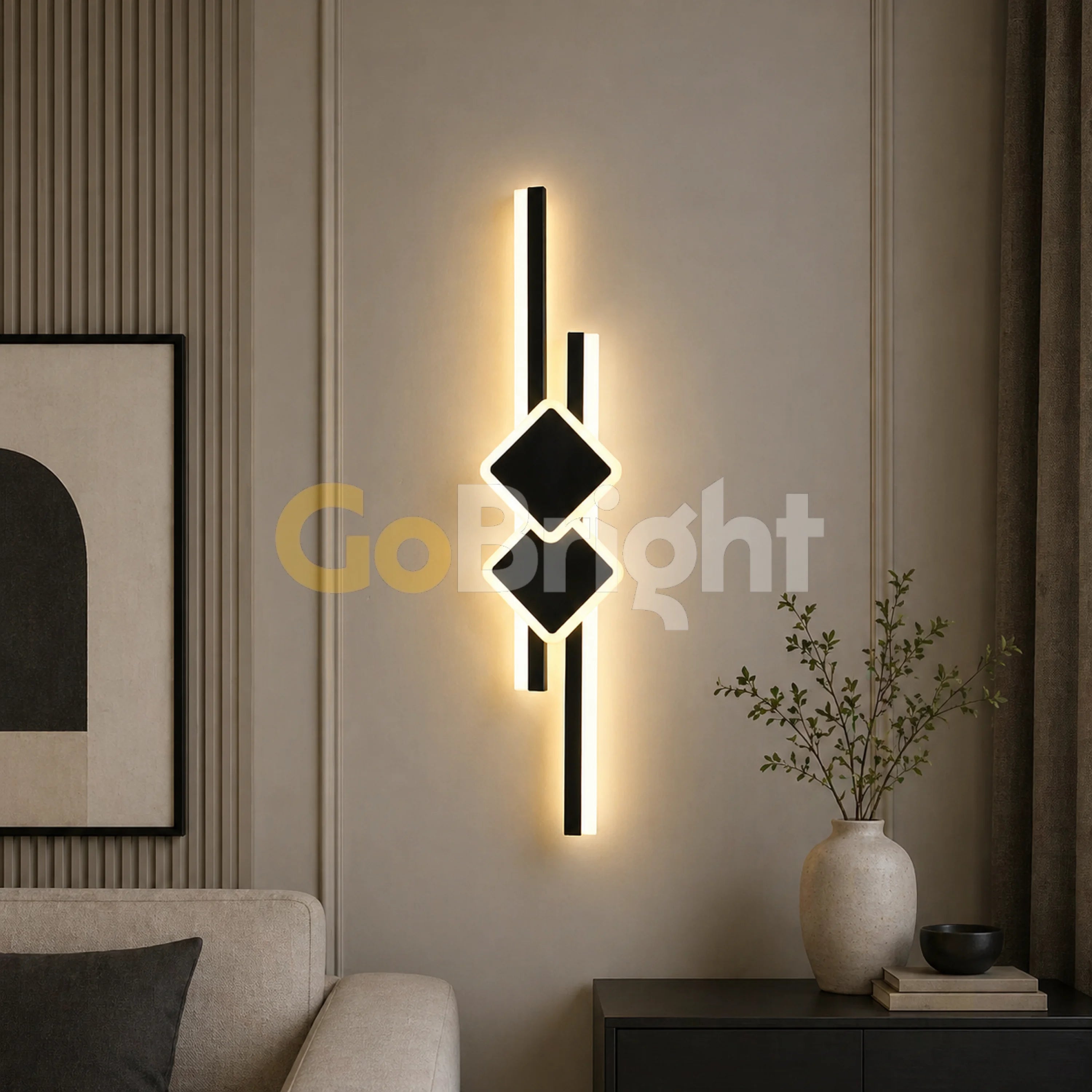 Aplica LED 65cm 32W Urban 3 Tipuri de Lumini Negru