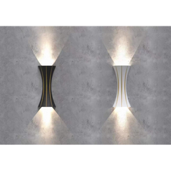 Aplica LED Exterior Cube Lumina Calda 3000K 10W 30cm Alb + Auriu