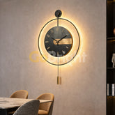 Aplica LED cu Ceas Viena 50cm Negru