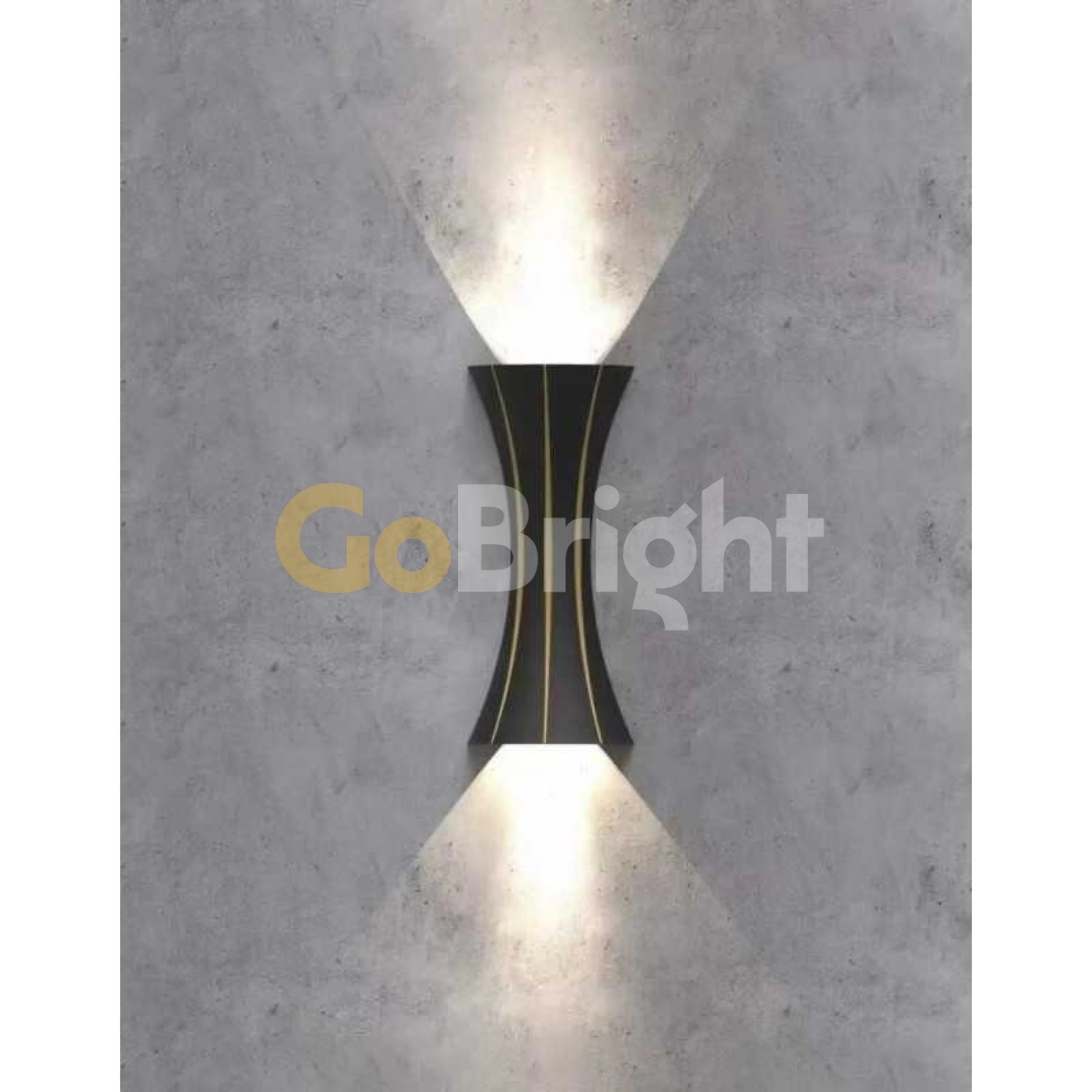 Aplica LED Exterior Cube Lumina Calda 3000K 10W 30cm Negru + Auriu