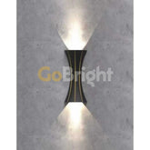 Aplica LED Exterior Cube Lumina Calda 3000K 10W 30cm Negru + Auriu