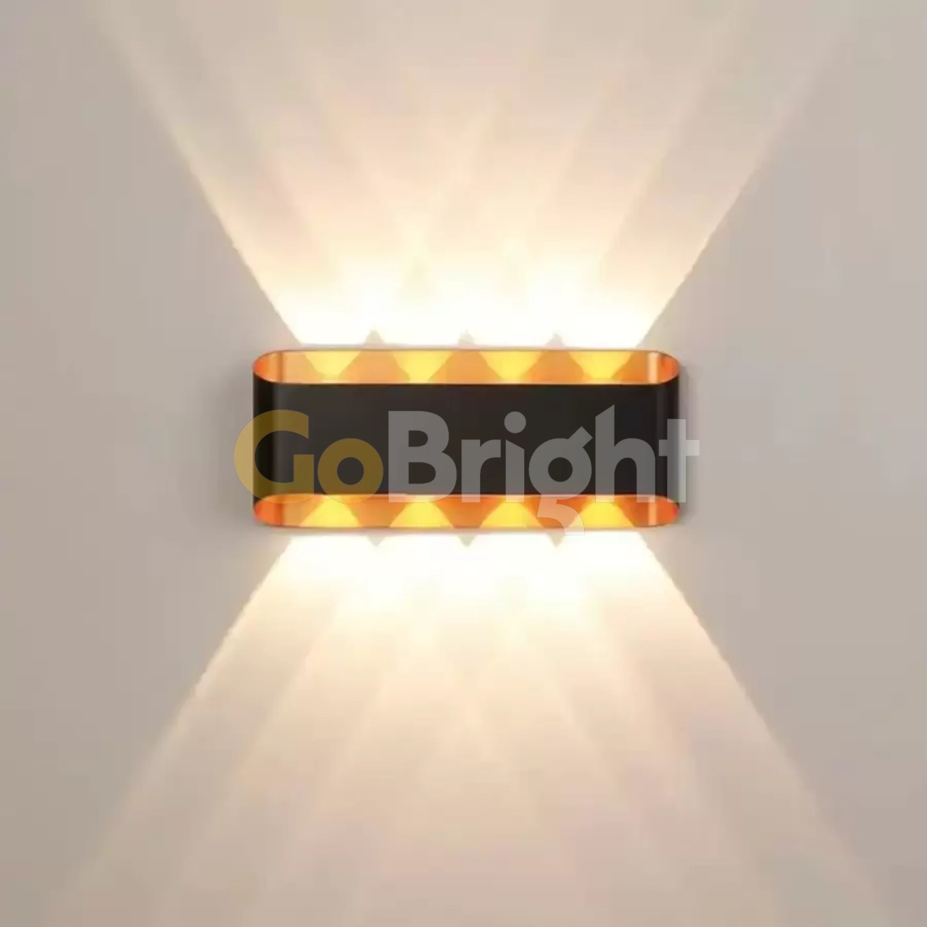 Aplica LED Exterior Cube Lumina Calda 3000K 8W Negru + Auriu