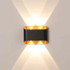 Aplica LED Exterior Cube Lumina Calda 3000K 4W Negru+Auriu