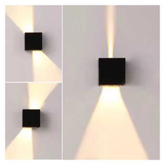 Aplica LED Exterior Cube Lumina Calda 3000K 2x3W Negru