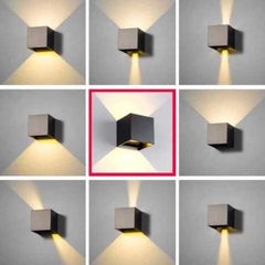 Aplica LED Exterior Cube Lumina Calda 3000K 2x3W Negru