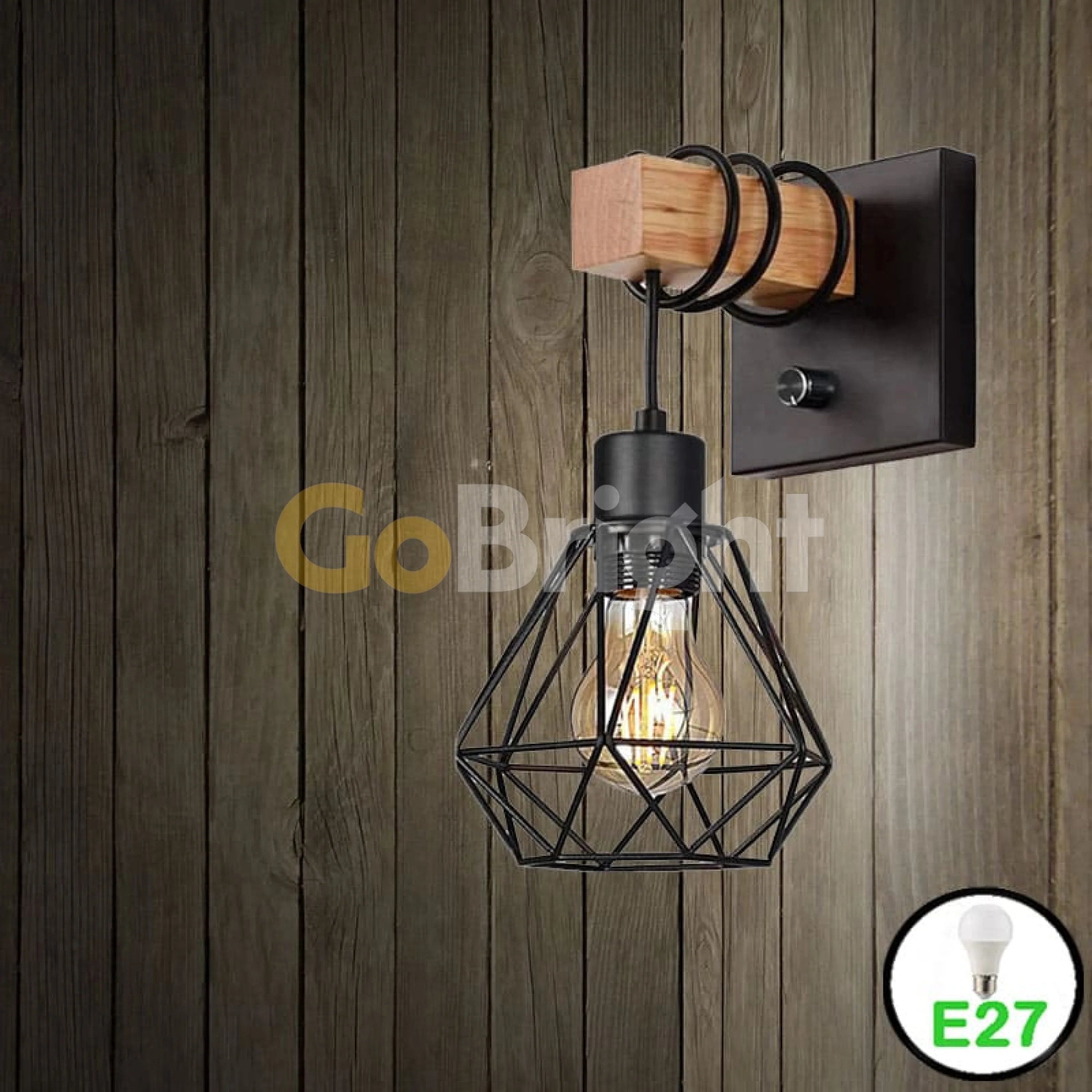 Aplica Rustica Eagle 1xE27 Lemn