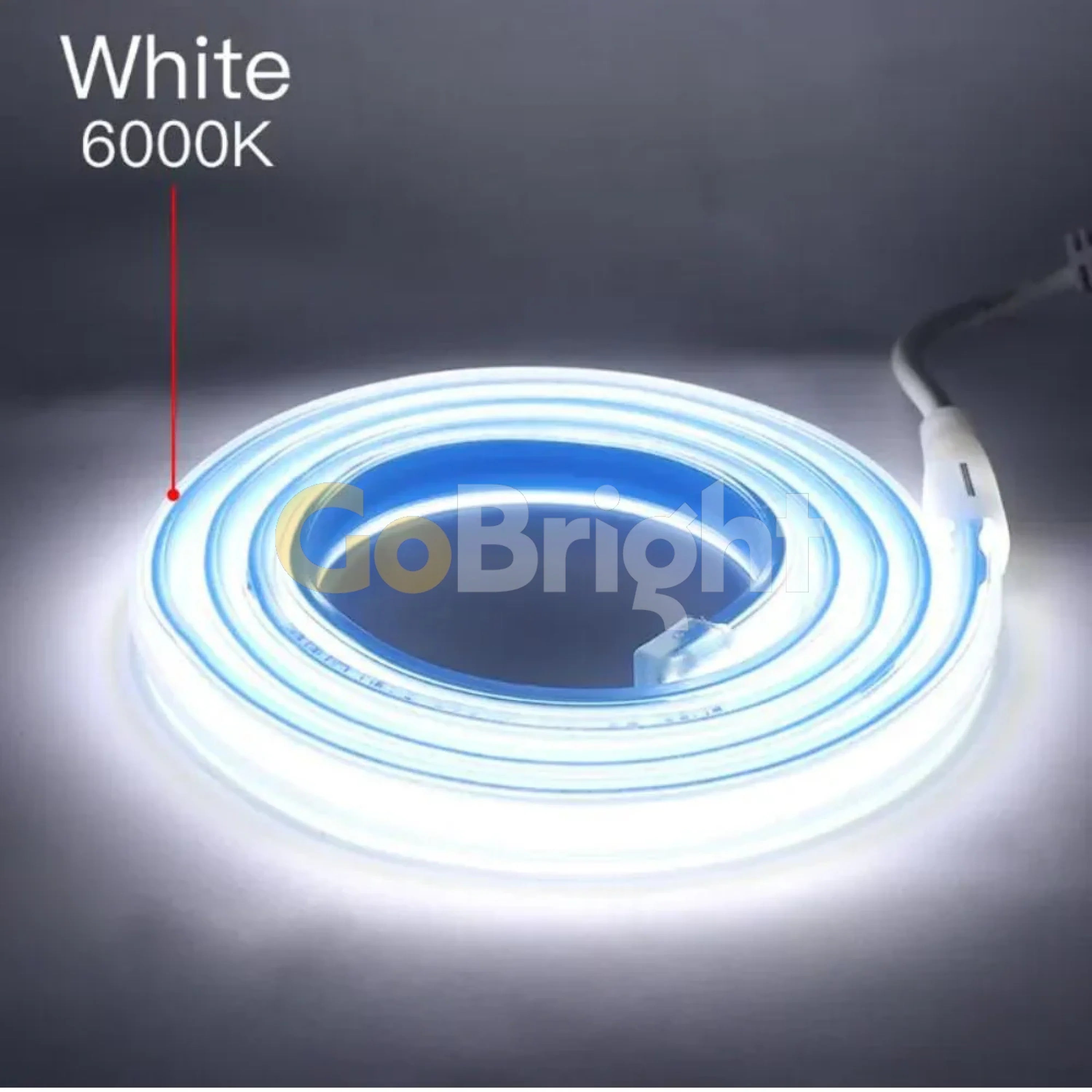 Banda LED COB 220V IP65 Lumina Rece 8W/m 100m/rola Alimentator Inclus