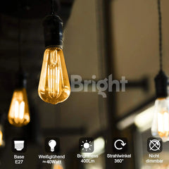 Bec LED Filament ST64 E27 Lumina Calda 2700K 6W 550LM