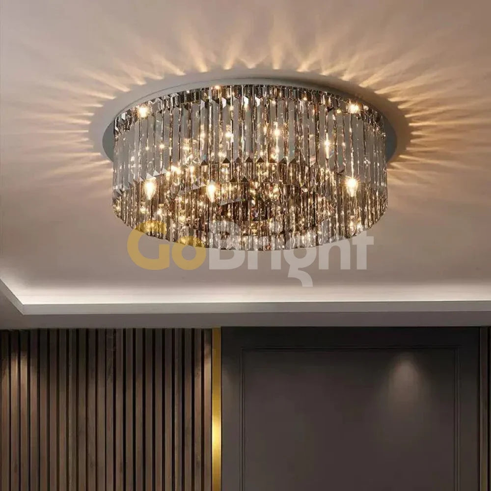 Candelabru Abyss negru cu 10 becuri E14 și diametru de 60 cm