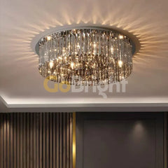 Candelabru Abyss negru cu 10 becuri E14 și diametru de 60 cm